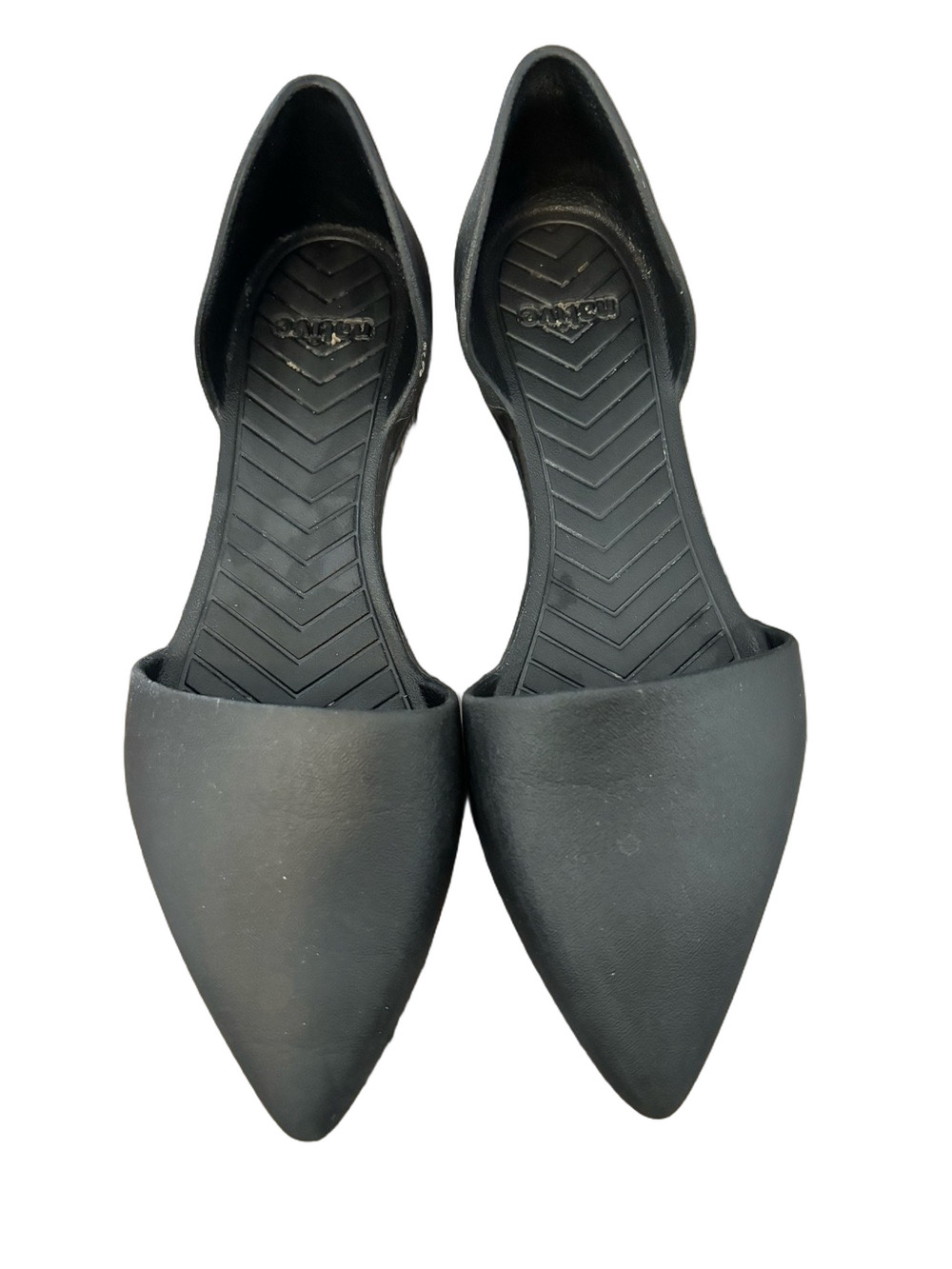 Native Black Rubber Point Toe Flats Size 8